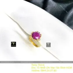Nhẫn Ruby Nam Phi mài giác (facet), vàng 18k - Ảnh 4