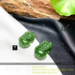 Tỳ hưu ngọc bích Canada chạm tay tinh xảo, KT 25mm - Ảnh 3