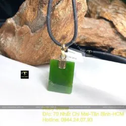Mặt dây chuyền Ngọc Bích Canada, KT 21mm, móc vàng 10k - Hình ảnh 2