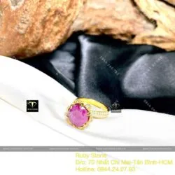 Nhẫn Ruby Nam Phi mài giác (facet), vàng 18k - Ảnh 6