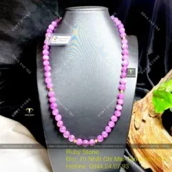 Vòng cổ Ruby sao thiên nhiên 412ct, bi vàng 18k - Ảnh 3