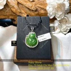 Mặt dây Hồ ly ngọc bích Canada, bạc 925