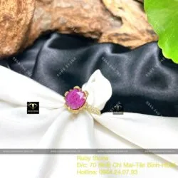 Nhẫn Ruby Nam Phi mài giác (facet), vàng 18k - Ảnh 8