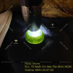 Nhẫn ngọc bích Canada chạm Long-Phụng, bản 12mm - Hình ảnh 2