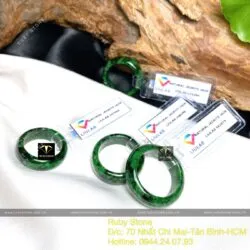 Nhẫn ngọc Cẩm thạch sơn thuỷ, bản 8mm - Hình ảnh 6