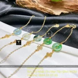 Lắc tay đồng điếu ngọc Phỉ thuý, bạc 925 - Ảnh 4