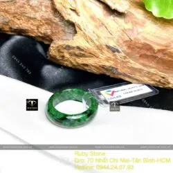 Nhẫn ngọc Cẩm thạch sơn thuỷ, bản 8mm - Hình ảnh 5