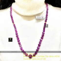 Vòng cổ Ruby sao thiên nhiên, bi vàng 18k - Ảnh 2