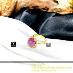 Nhẫn Ruby Nam Phi mài giác (facet), vàng 18k - Ảnh 7