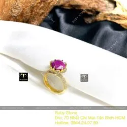 Nhẫn Ruby Nam Phi mài giác (facet), vàng 18k - Ảnh 5
