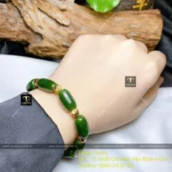 Vòng chuỗi lu thống Ngọc Bích Canada, bi vàng 18k - Hình ảnh 4