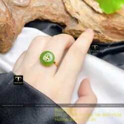 Nhẫn đồng điếu Ngọc Bích Canada, vàng 18k - Hình ảnh 4