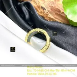 Nhẫn nam Ngọc Bích Canada xanh đậm, vàng 18k - Hình ảnh 5