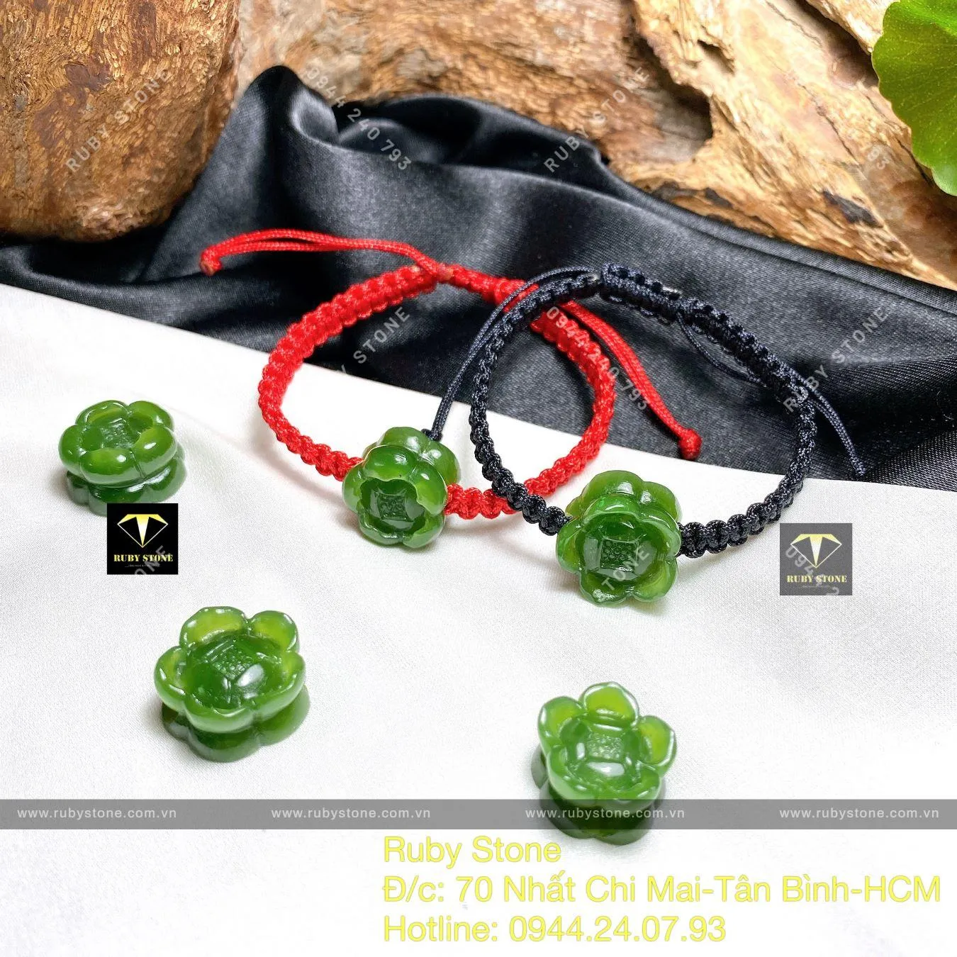 Charm hoa sen Ngọc bích Canada chạm tay Charm hoa sen Ngọc bích Canada chạm tay - Ảnh 7