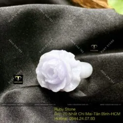 Nhẫn Hoa mẫu đơn Ngọc Cẩm Thạch tử la lan - Ảnh 7