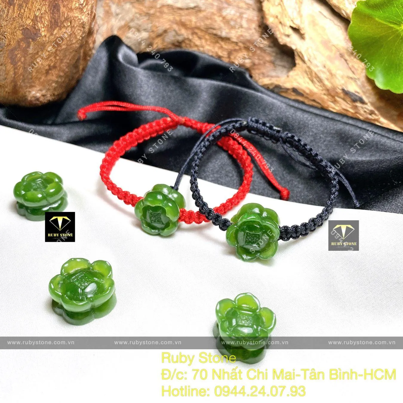 Charm hoa sen Ngọc bích Canada chạm tay Charm hoa sen Ngọc bích Canada chạm tay - Ảnh 6