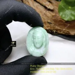Mặt dây chuyền Đức Mẹ Maria Ngọc Cẩm Thạch, KT 33mm - Hình ảnh 6