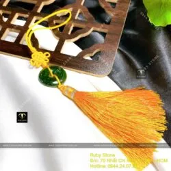 Đồng điếu Ngọc Bích treo xe hơi - Bình an, may mắn, ĐK 28mm - Hình ảnh 3