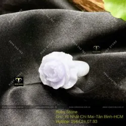 Nhẫn Hoa mẫu đơn Ngọc Cẩm Thạch tử la lan - Ảnh 5