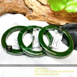Vòng tay bản liền Ngọc Bích xanh lý đậm - Hình ảnh 2