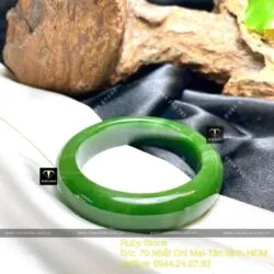 Vòng tay Ngọc Bích Canada xanh lá, ni tay 53mm - Hình ảnh 8
