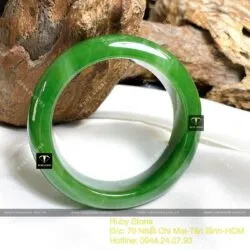 Vòng tay Ngọc Bích Canada xanh lá, ni tay 53mm