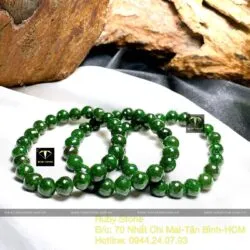 Chuỗi tay Ngọc bích Canada mài giác 8 ly - Hình ảnh 2