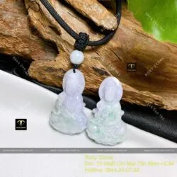 Phật Quan Thế Âm Bồ Tát Ngọc Cẩm Thạch Tử La Lan điểm lý, KT 39mm