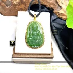 Phật bản mệnh Ngọc Bích Canada, vàng 18k (750)