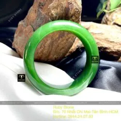 Vòng tay Ngọc Bích Canada xanh lá, ni tay 53mm - Hình ảnh 6