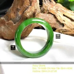 Vòng tay Ngọc Bích Canada xanh lá, ni tay 53mm - Hình ảnh 3