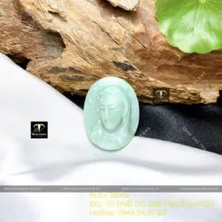 Mặt dây chuyền Đức Mẹ Maria Ngọc Cẩm Thạch, KT 33mm - Hình ảnh 3