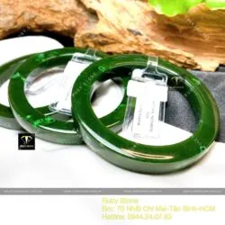 Vòng tay bản liền Ngọc Bích xanh lý đậm - Hình ảnh 3