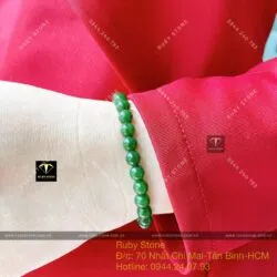 Vòng chuỗi Ngọc bích Canada xanh đậm 6 ly - Hình ảnh 3