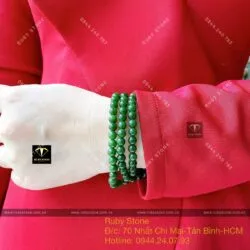 Chuỗi tay Ngọc Bích Canada xanh đậm 6 ly 108 hạt - Ảnh 6