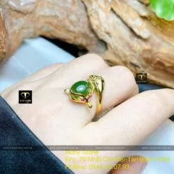 Nhẫn Hồ ly Ngọc bích Canada, vàng 18k (610) - Hình ảnh 6