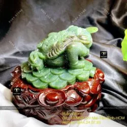 Thiềm thừ Ngọc bích Canada chạm tay tinh xảo, KT 7x10x10cm - Ảnh 10