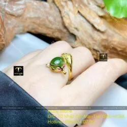 Nhẫn Hồ ly Ngọc bích Canada, vàng 18k (610) - Hình ảnh 2