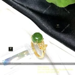 Nhẫn Ngọc bích Canada, vàng 18k (750)