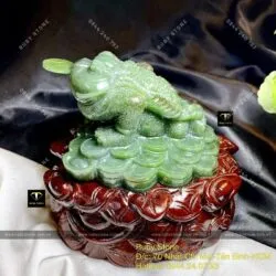 Thiềm thừ Ngọc bích Canada chạm tay tinh xảo, KT 7x10x10cm - Ảnh 13