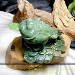 Thiềm thừ Ngọc bích Canada chạm tay tinh xảo, KT 7x10x10cm - Ảnh 4