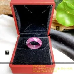 Nhẫn Ruby Nam Phi đỏ mài giác (facet)