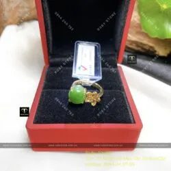 Nhẫn Ngọc bích Canada, vàng 18k (750) - Hình ảnh 7