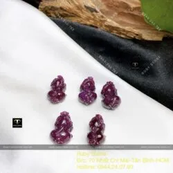 Tỳ hưu Ruby Nam Phi chạm tinh xảo, KT 19mm - Ảnh 5