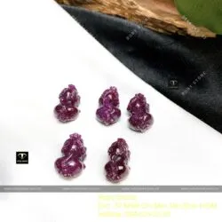 Tỳ hưu Ruby Nam Phi chạm tinh xảo, KT 19mm - Ảnh 6