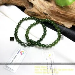 Vòng chuỗi Ngọc bích Canada xanh đậm 6 ly
