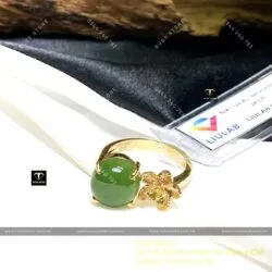 Nhẫn Ngọc bích Canada, vàng 18k (750) - Hình ảnh 6