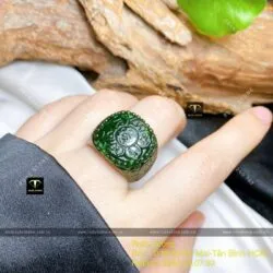 Nhẫn Ngọc bích chạm khắc “Lục Tự Đại Minh Chân Ngôn” - Hình ảnh 7