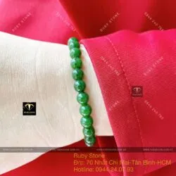 Vòng chuỗi Ngọc bích Canada xanh đậm 6 ly - Hình ảnh 2