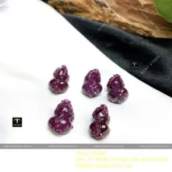 Tỳ hưu Ruby Nam Phi chạm tinh xảo, KT 19mm - Ảnh 2
